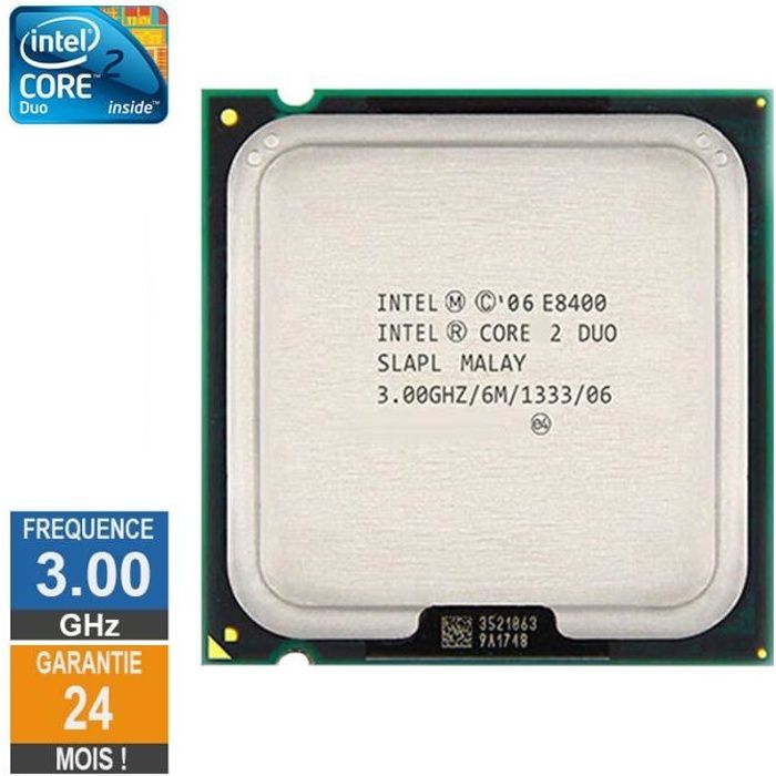  Processeur PC Processeur Intel Core 2 Duo E8400 3GHz SLAPL LGA775 6Mo pas cher