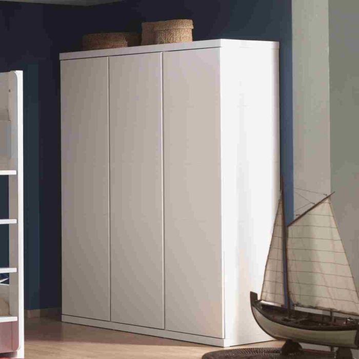 Lara Armoire 3 Portes Laquee Blanche Achat Vente Armoire De