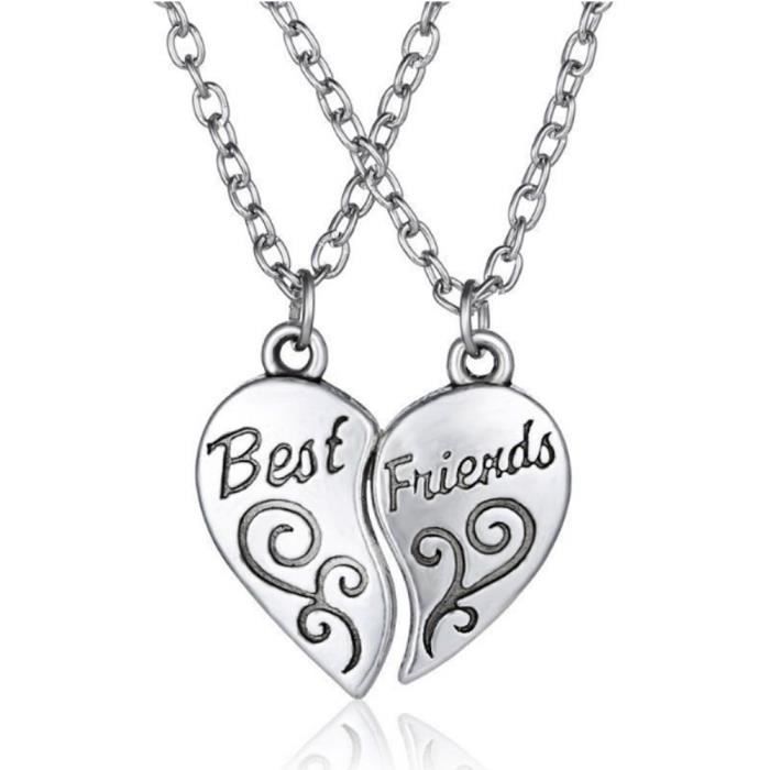 Meilleurs prix pour Collier - Best Friends - Meilleures Amies - Simply - Argenté - SOOYOOVE - Femme - Argent - 45 cm