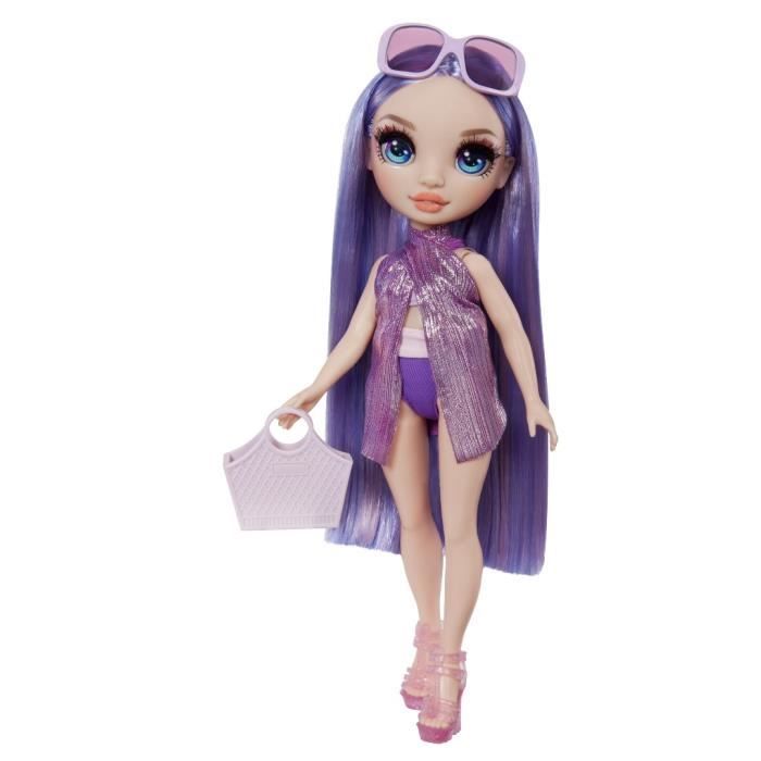 Rainbow High Swim Style Poupee mannequin ariculee 27 cm Violet Violet Maillot de bain Pareo a partir de 4 ans