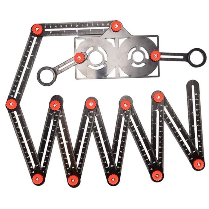 Règle Perçage 2-en-1 60cm - Gabarit Aluminium Réglable Pour Menuiserie, Dessin, Architecture