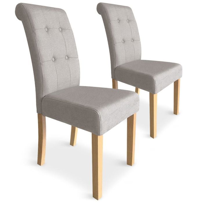 Lot de 2 chaises Adam Tissu Beige  Cdiscount Maison