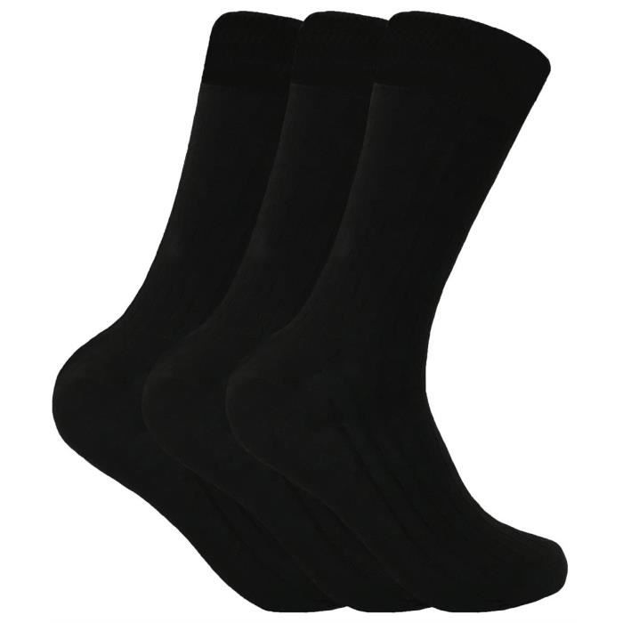 JARSEEN Chaussettes Thermiques D'hiver Chaudes Doublées En Laine épaisse Pour Homme Et Femme, Noir., 7-13