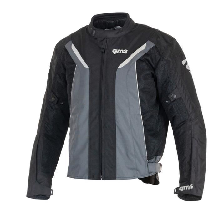 Blouson moto GMS Ventura noir gris M Cdiscount Auto