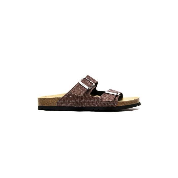 Sandale Pepe Jeans Femme Oban Metal W - Semelle Caoutchouc, Dessus Liège - Confort Anatomique - Espagne