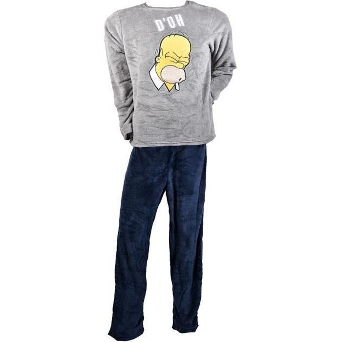 Pyjama Homme LES SIMPSONS HU3518 Polaire HOMER Gris Hu3518 polaire homer gris Cdiscount Pret a Porter