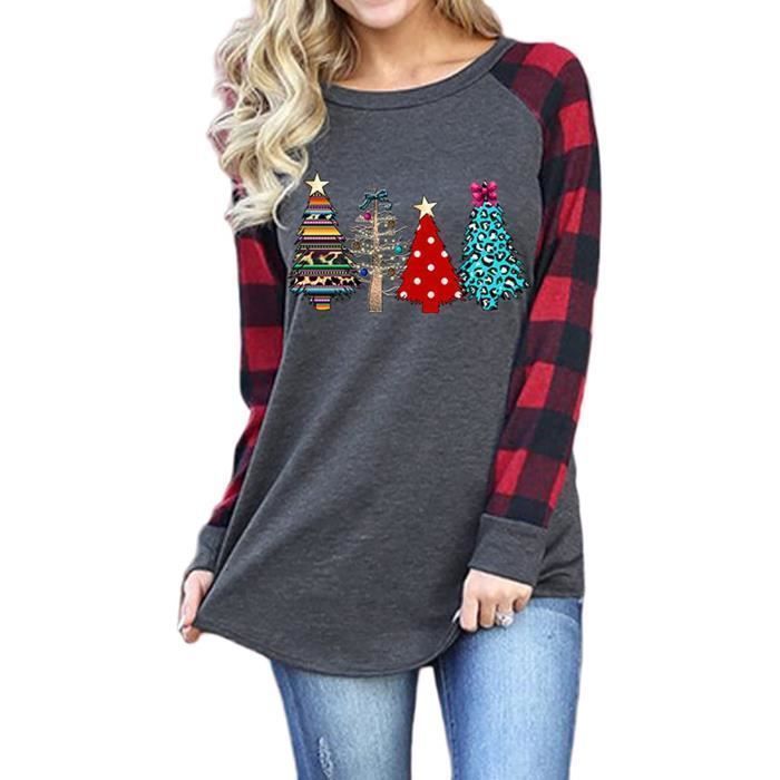 Tee shirt manche online longue noel femme