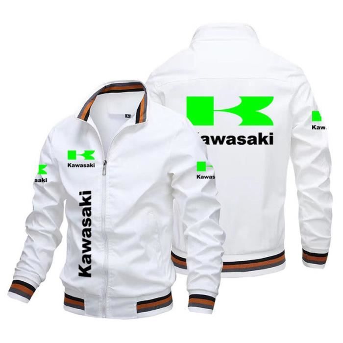 Blouson Homme Kawasaki Imprime Fashion Mi saison Col montant Casual Regular Fit Confortable Marque Luxe Vetements Homme ZMH60135 Blanc Cdiscount Pret a Porter