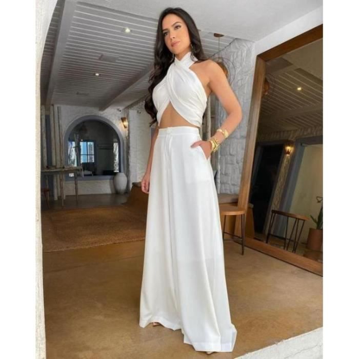 Robe Femme Chic Elegant Glamour Sexy Boheme blanc ZP Blanc Cdiscount Pret a Porter