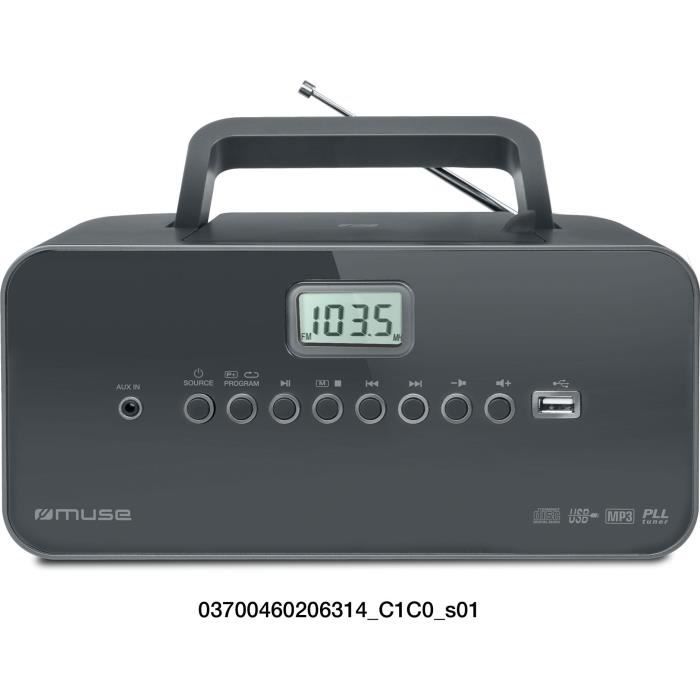 MUSE M-28 DG Radio portable - CD - USB - Noir