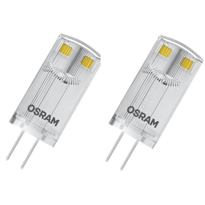OSRAM Lot de 2 Ampoules capsules LED G4 claires 0,9 W équivalent à 10 W