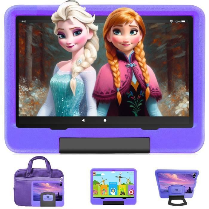 Tablette Enfants 10 Pouces Android 12 Tablette 6 Go RAM + 128 Go ROM HD 1920 * 1200 IPS ScreenContrôle ParentalGoogle
