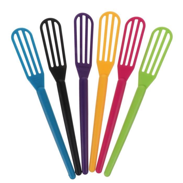5 Fouets En Plastique - Pour Mélanger Teinture Cheveux Ou Cuisine - Multicolores
