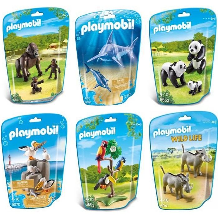 Jouet Playmobil collection Le Zoo - Pack 6 sets d'animaux n°3