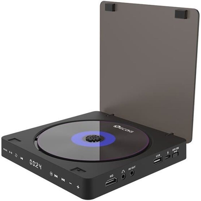 Lecteur CD et DVD pour TV VCD HD 1080P - PRUMYA - Plateau - HDMI AV USB 3.5 mm - Blanc