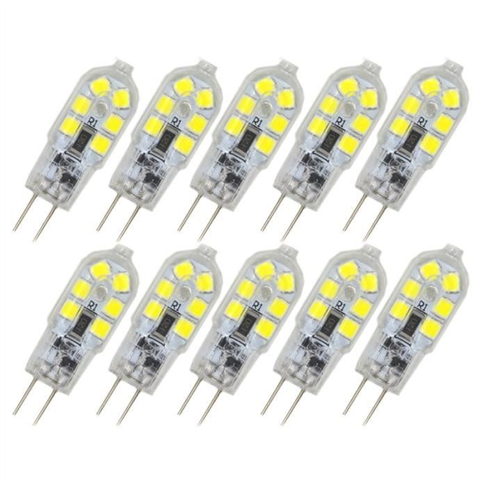 10 x Ampoules G4 DC12V 1.5W 60006500K(Blanc) Cdiscount Maison