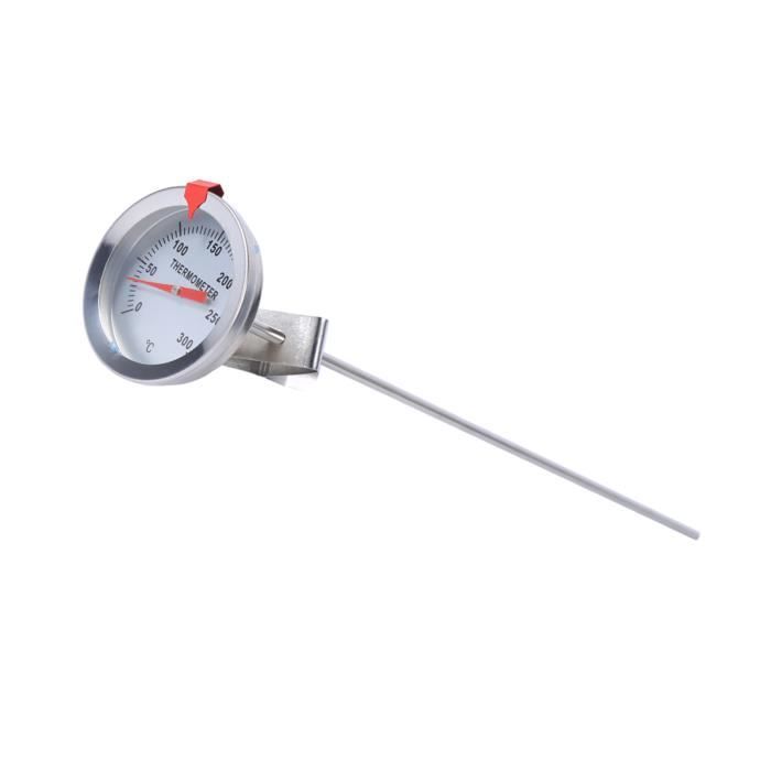 Thermomètre à Viande Analogique En Acier Inox - Grand Cadran 0-120°C - Pour Cuisson, Rôtissage, BBQ, Pâtisserie