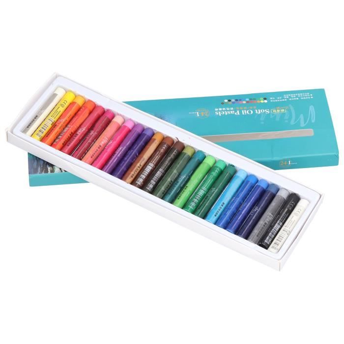 Qiilu Pastels doux Pastels à l'huile doux 24 couleurs Mini dessin