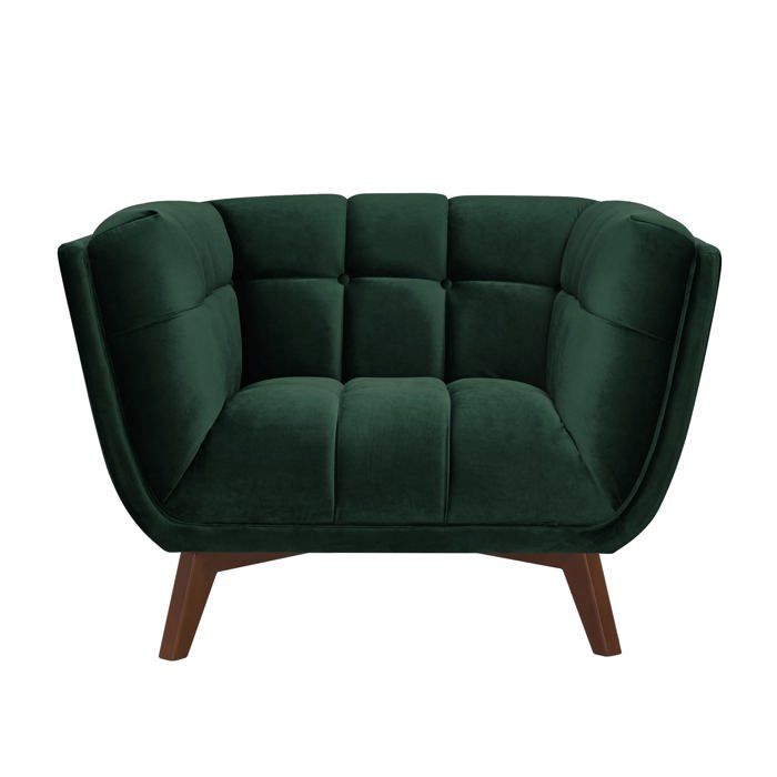 Fauteuil en velours vert foncé - Mona - Maison Pavane