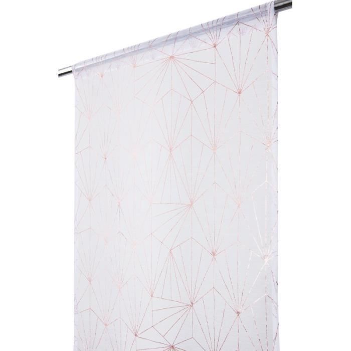 Paire De Vitrage Smarties Brodé - 60x120cm Gris/Rose - 100% Polyester - Enjoy Home