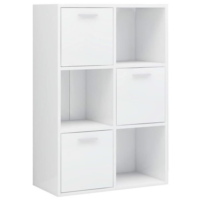 Armoire de rangement Blanc brillant 60x29,5x90 cm Aggloméré SALUTUYA