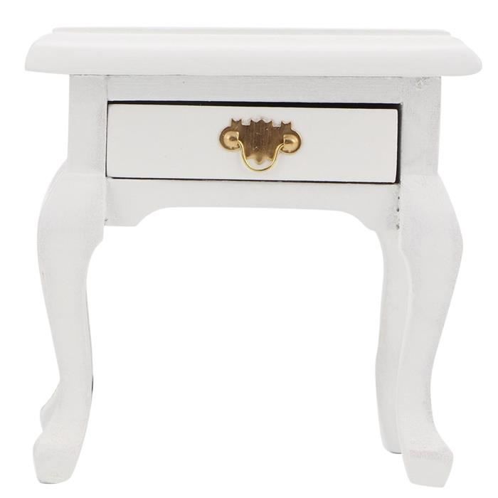 Meuble Miniature En Bois Khaki Pour Maison De Poupée - Table De Chevet & Mini Armoire De Rangement - Échelle 1:12 Pour Poupées OB11