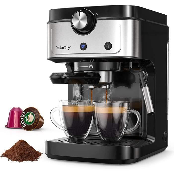 Machine expresso classique à capsules Nespresso et café moulu, Sboly Machine  à café Expresso Cappuccino et Café Latte - Cdiscount Electroménager