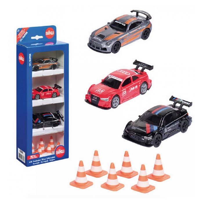 Lot de 3 voitures-jouets SIKU - Mercedes-AMG GT4 Audi RS 5 Racing et BMW M4 - Pour enfants dès 5 ans