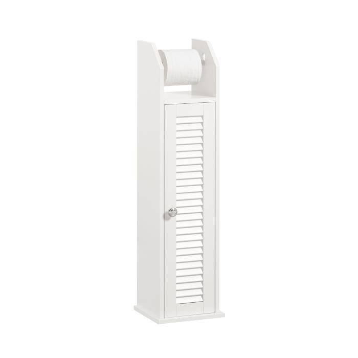 sobuy bzr49-w armoire salle de bain  en bois, blanc, 20x18x79cm