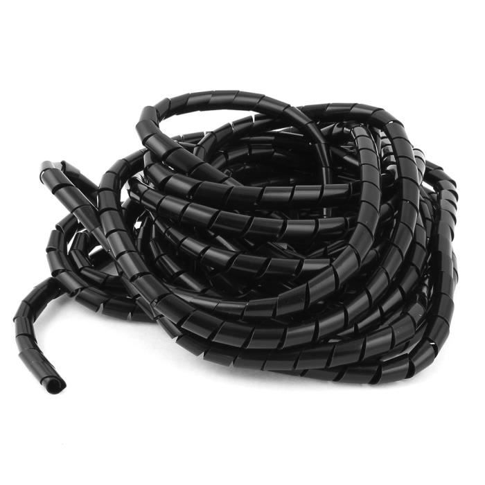 11/ m Long C/âble spirale Wire Wrap Tube de 8/ mm en poly/éthyl/ène noir