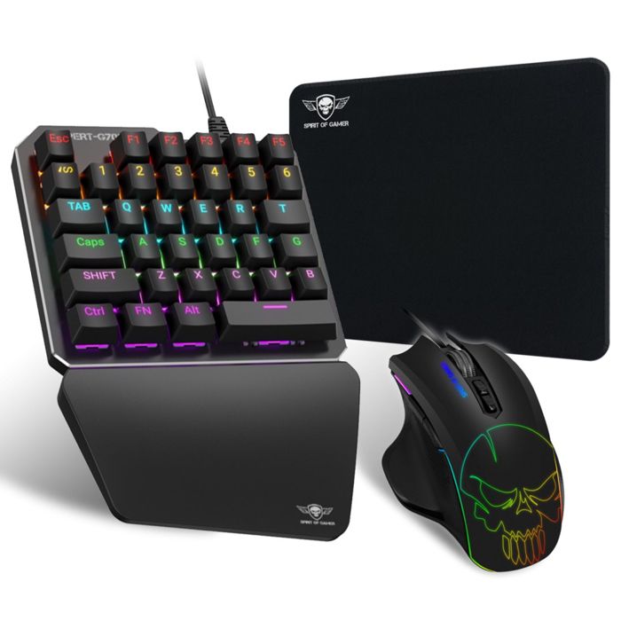 SPIRIT OF GAMER – XPERT G700 – Convertisseur RGB Clavier Mécanique + Souris 3200 DPI pour Consoles PS4 XBOX ONE SWITCH Et PC