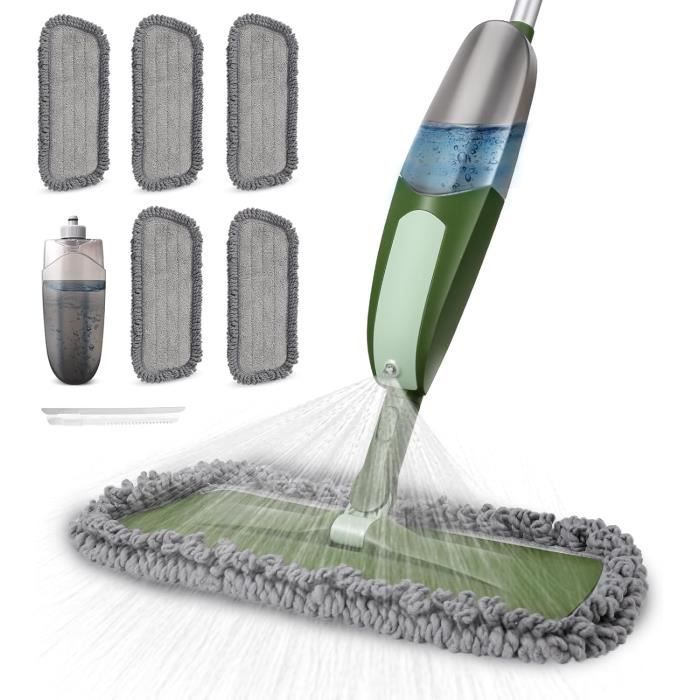 Balai serpillère avec Fonction de pulvérisation, Balai pulvérisateur Rotatif à 360 ° avec 3 tampons en Microfibre lavables, réservoir d'eau de 500 ML, 1 Support pour serpillère, serpillère pour Balai serpillère avec Fonction de pulvérisation, Balai pulvérisateur Rotatif à 360 ° avec 3 tampons en Microfibre lavables, réservoir d'eau de 500 ML, 1 Support pour serpillère, serpillère pour