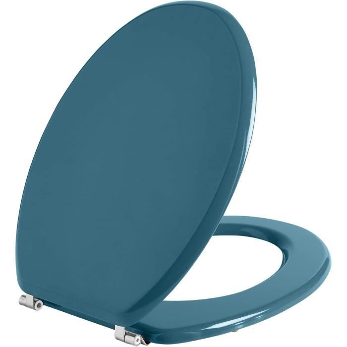 Wirquin WC-Sitz Woody – Zementfliesen-Design, MDF, Universell Rund, Passt Auf Fast Jede Toilette