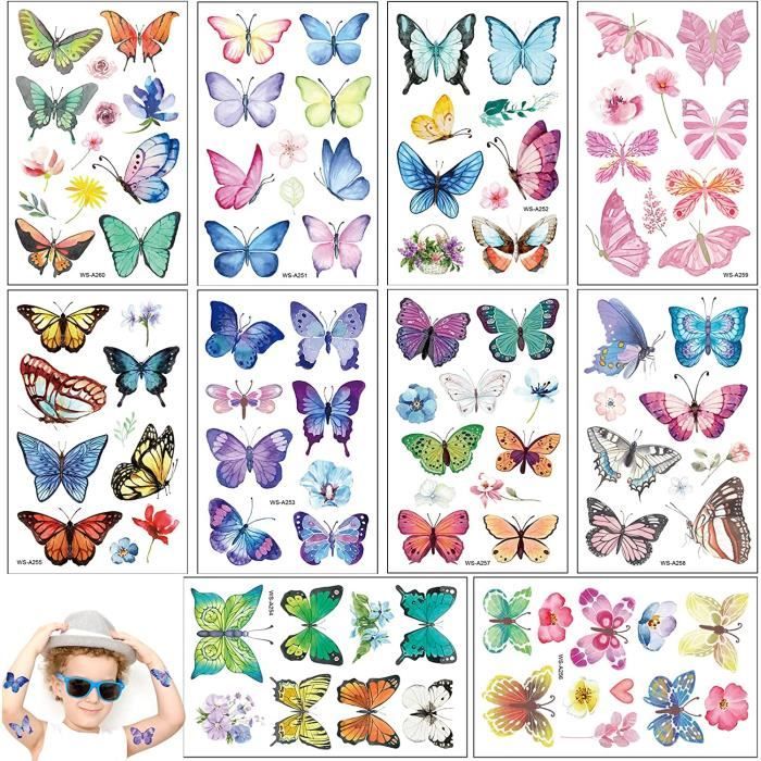 Tatouages Temporaires Pour Enfants - 8 Feuilles Sirènes Et Licornes - Faciles à Appliquer, Lavables - Idéal Fêtes, Cadeaux