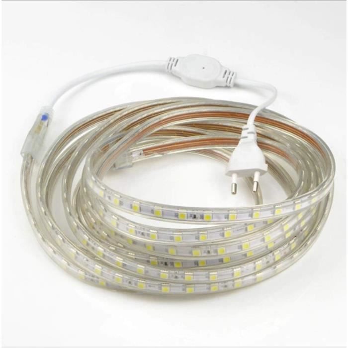 1M Adhesive Bande LED Etanche Strip 220V 2835 120leds/m Ruban Avec