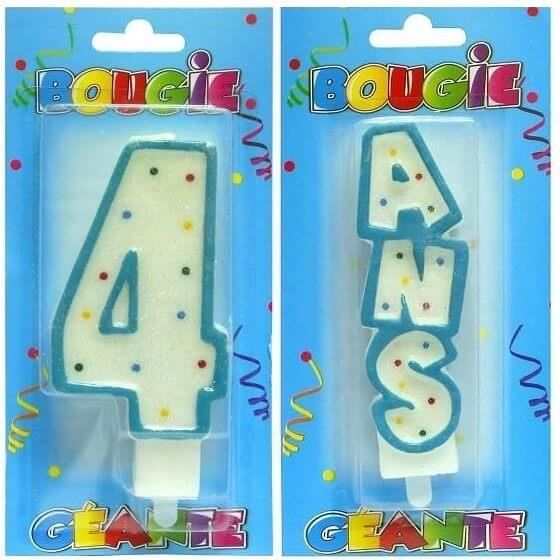 1 Pack Bougie Geante Blanche Et Bleue Anniversaire 4ans R cgb Cdiscount Maison