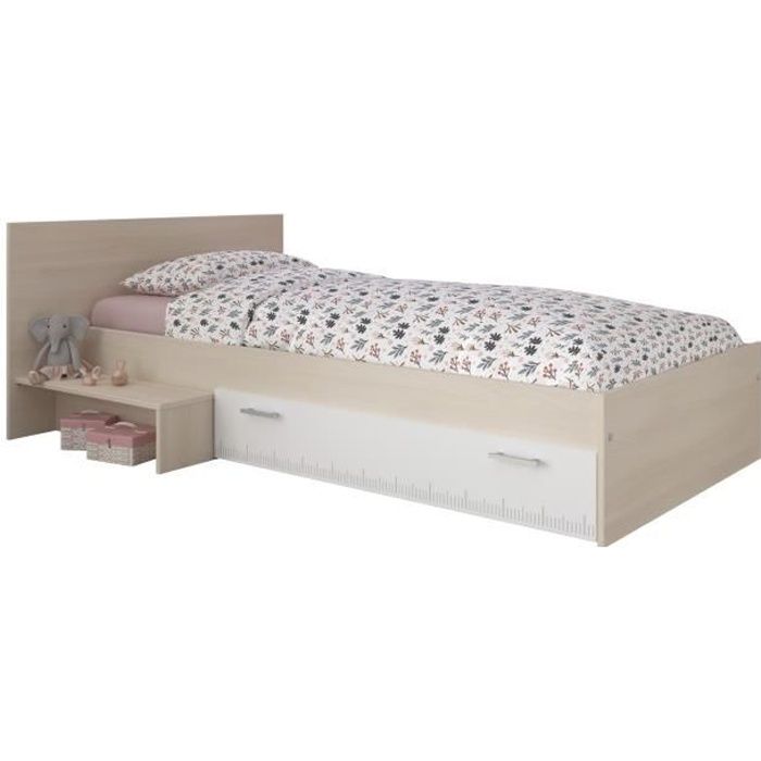 Lit enfant Biotiful 90x190 cm - rose/blanc Classique - Parisot