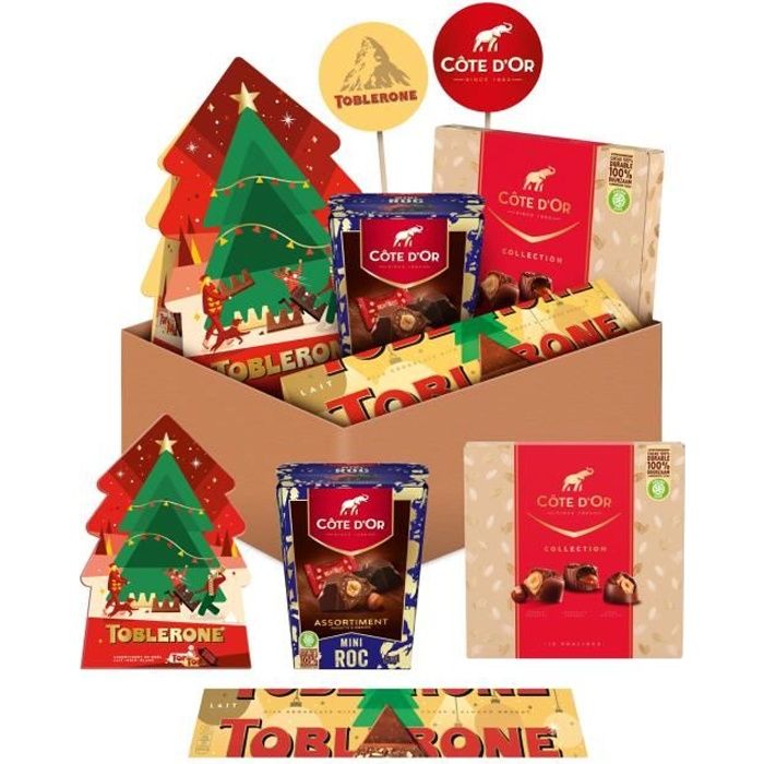 Chocolats noël : 1 coffret Collection Côte d'Or + 1 boîte sapin Toblerone +  1 boîte Mini Roc mix Côte d'Or + 1 barre Toblerone - Cdiscount Au quotidien