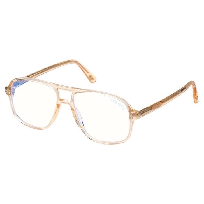 Lunettes de vue homme TOM FORD FT 5737 B BLUE BLOCK Shiny Light Brown Blue Filter Pilote acetate 56 15 145 Shiny Light Brown Blue Filter Achat Vente lunettes de vue Lunettes de