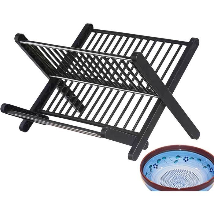 Égouttoir à Vaisselle Compact Urackify - Noir, Avec Pieds Surélevés, Pour évier De Cuisine
