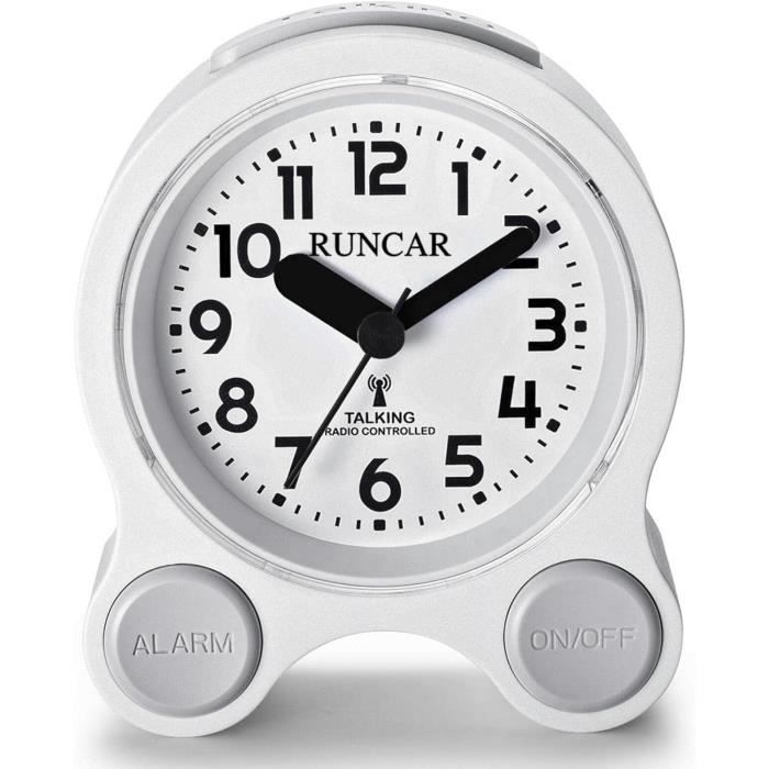 Grand réveil parlant avec heure et date pour les aveugles, malvoyants et personnes âgées
