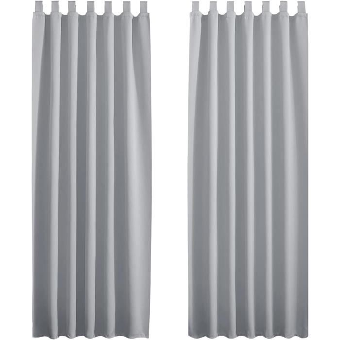 always4u Rideau Occultant Isolant Thermiques en Faux Lin Beige FR012 15P159 BE 114 * 213 Lot de 2