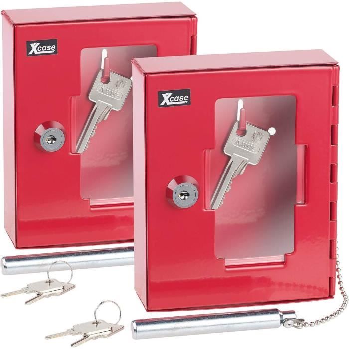 Boîte à Clés D'urgence Barska - Compacte Rouge Avec Marteau Et Clé - AX11838 - Neuf