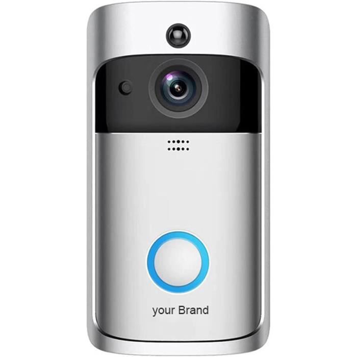 Sonnette Vidéo Intelligente WiFi – Caméra De Porte Sans Fil Avec Interphone Et Détection De Mouvement – Noir