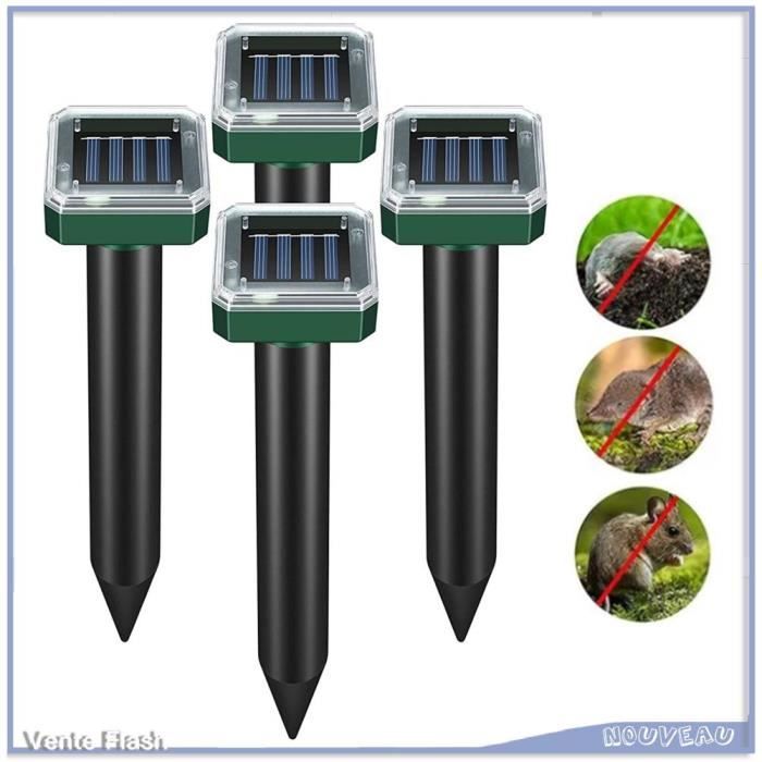 Répulsif à Taupes Solaire Ultrason - Anti Taupe Et Rongeurs, Vibrations, Étanche, Pour Jardin, Pelouse, Sans Produit Chimique