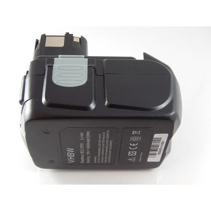 vhbw Batterie remplacement pour Hitachi EBM 1830 pour outil électrique (4000 mAh, Li-ion, 18 V)