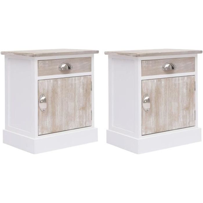 VIDAXL Tables de chevet 2 pcs 40x33x46 cm Bois de manguier solide pas