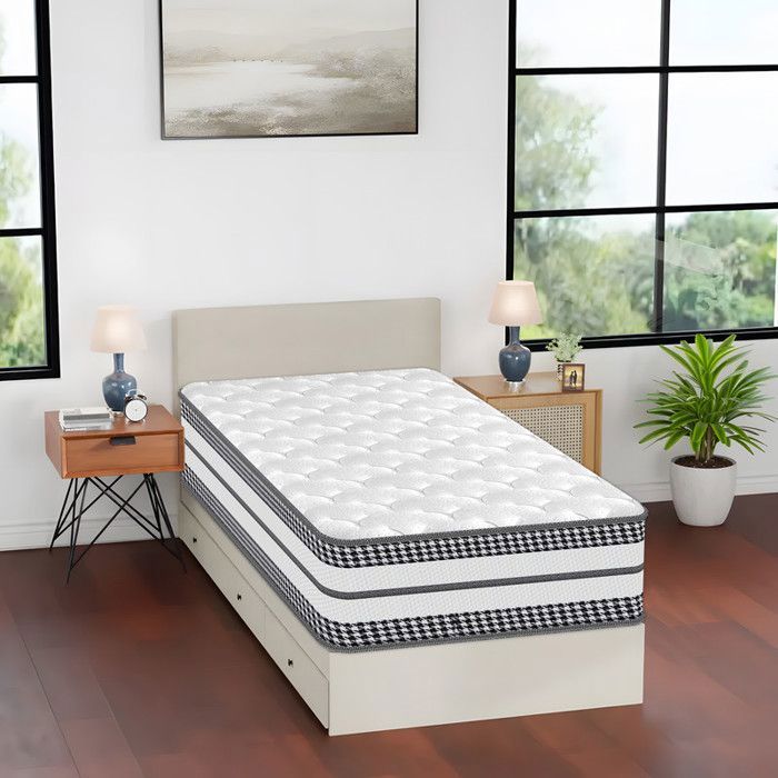 Matelas Novilla 90x200 Cm - 20 Cm Épaisseur, Mémoire De Forme Et Mousse Bambou, Réversible, Certifié Oeko-TEX
