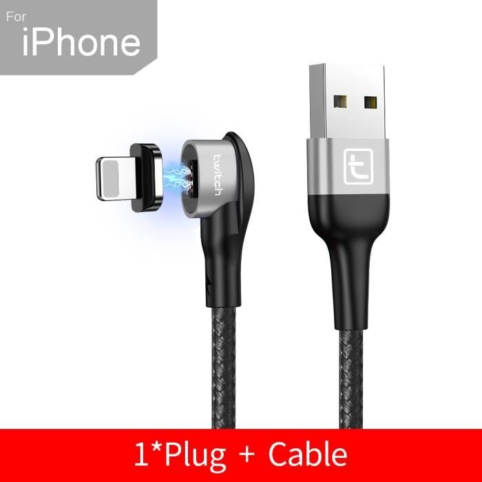 Black IOS Cable-1m -Câble 3 en 1 USB de type C micro,à charge rapide ...