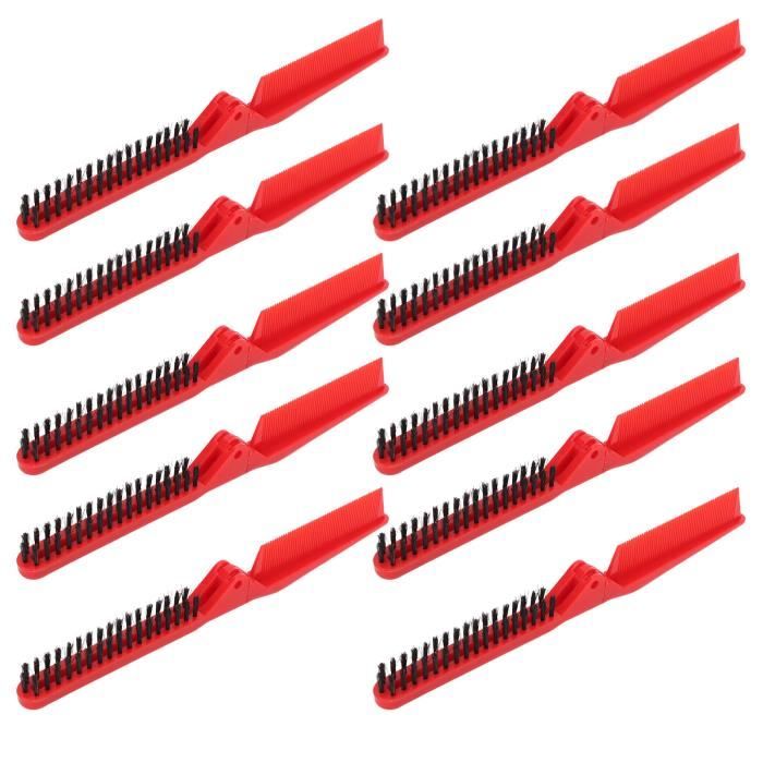 2 Peignes Double Brosse Anti-statique Pliants De Voyage - Rouge, Générique, Pratique Pour Sac à Main